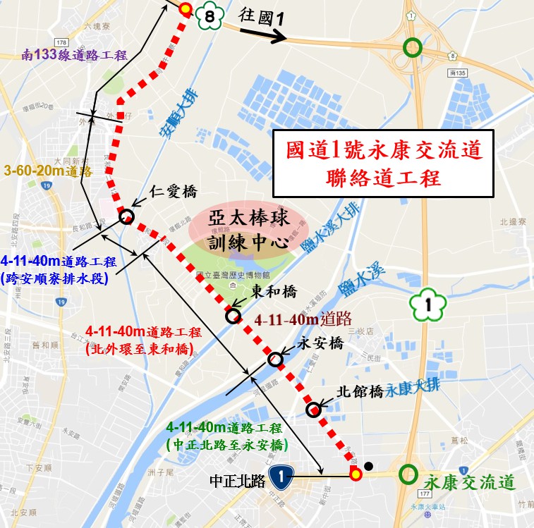 國道一號永康交流道聯絡道工程 全線預計112年完成通車