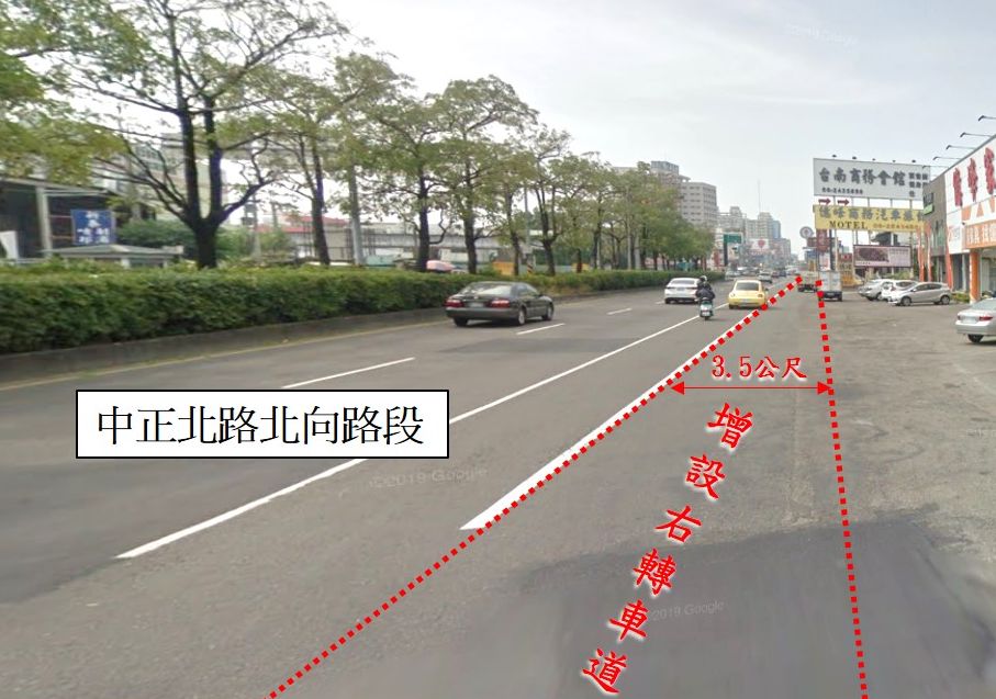 紓解永康交流道南下壅塞車流 市府增設中正北路右轉專用車道