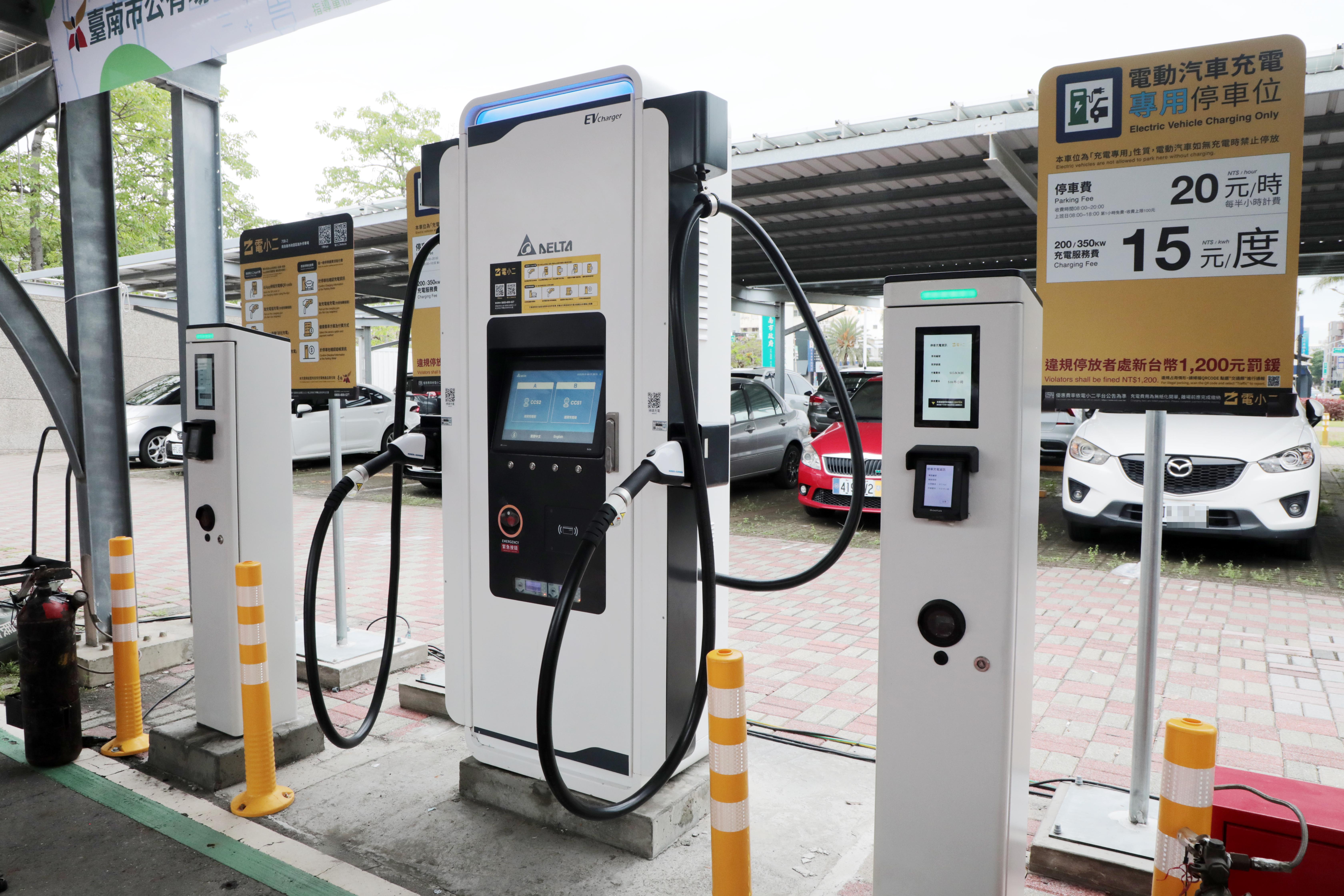 南市推動「區區有快充站」首批充電站啟用 黃偉哲:台南落實淨零碳排里程碑
